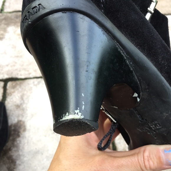 Prada Black Suede Ankle Booties - Picture 6 of 12